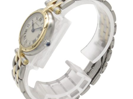 CARTIER PANTHERE Round SM 2 Row Wrist Watch Wrist Watch W25030B6 Quartz Ivory K18 [Yellow Gold] Stainless Steel W25030B6 Fashion