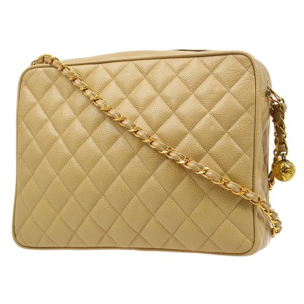 CHANEL  Beige Caviar Pocket Camera Bag Large 92578 Online now