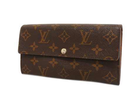 Louis Vuitton Monogram Portofeuil Sara M61734 Men,Women,Unisex Long Wallet (bi-fold) For Cheap