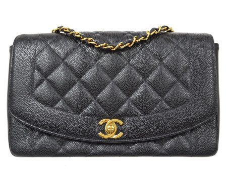 CHANEL  Black Caviar Diana Medium 92117 Hot on Sale