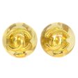 CHANEL 1990 Clear Ball CC Earrings Gold Clip-On 25 88058 on Sale