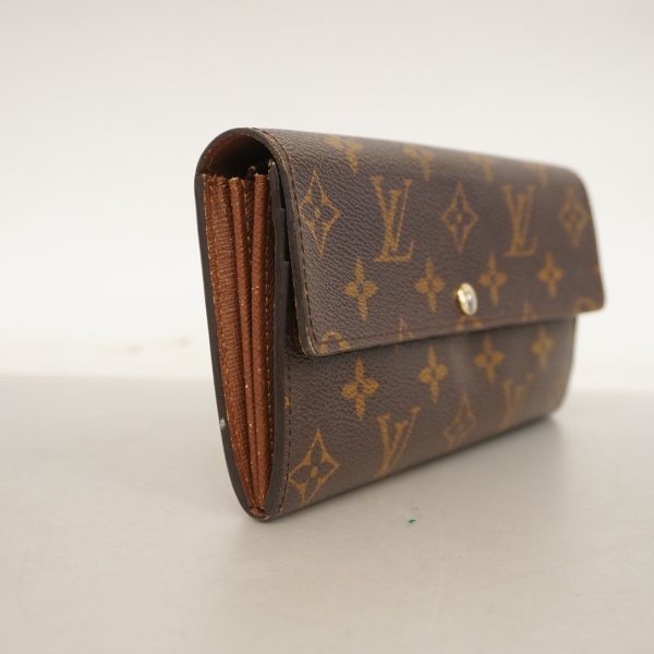 Louis Vuitton Monogram Portofeuil Sara M61734 Men,Women,Unisex Long Wallet (bi-fold) For Cheap