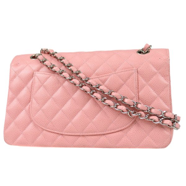 CHANEL * 2004-2005 Classic Double Flap Medium SHW Pink Caviar 88214 Cheap