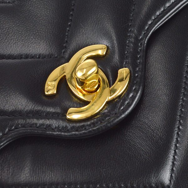 CHANEL  Chevron Flap Medium Lambskin Black 97435 Cheap