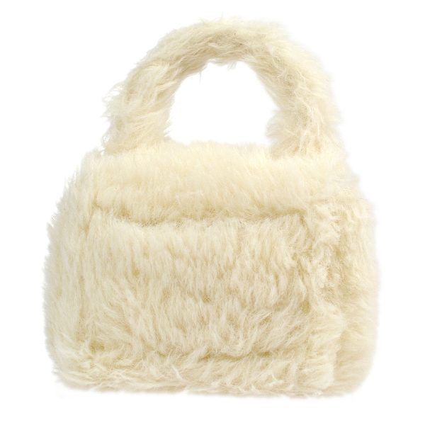 CHANEL * 1994 Classic Flap Handbag Mini White Fur 97352 Sale