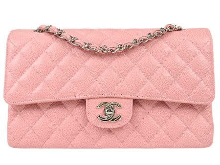 CHANEL * 2004-2005 Classic Double Flap Medium SHW Pink Caviar 88214 Cheap