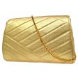 CHANEL 1991-1994 Christal & Gold CC Diagonal Evening Bag 06269 For Discount