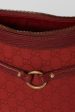 Gucci Vintage Red Monogram Canvas Horse-Bit Hobo Bag Online Sale