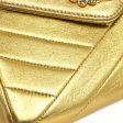 CHANEL 1991-1994 Christal & Gold CC Diagonal Evening Bag 06269 For Discount