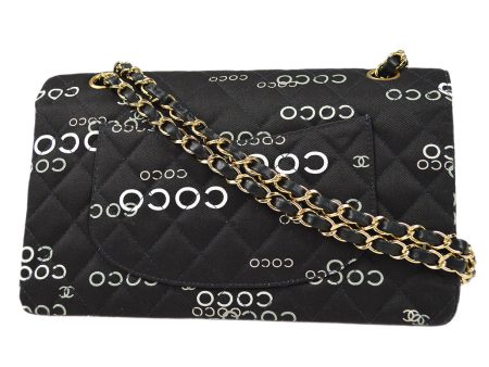 CHANEL * 2001 COCO Classic Double Flap Medium Black 67891 For Sale