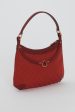 Gucci Vintage Red Monogram Canvas Horse-Bit Hobo Bag Online Sale