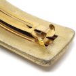 CHANEL 1986-1994 gold leather cc turnlock hair barrette clip 42541 Online Sale