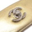 CHANEL 1986-1994 gold leather cc turnlock hair barrette clip 42541 Online Sale