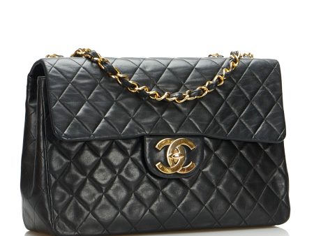 Chanel Jumbo Classic Lambskin Maxi Single Flap Shoulder Bag For Discount