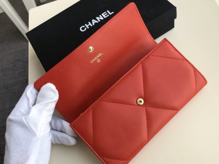 Quilted Chanel 19 Flap wallet Lambskin Fashion