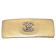 CHANEL 1986-1994 gold leather cc turnlock hair barrette clip 42541 Online Sale