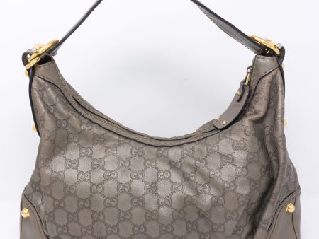 Metallic Guccissima Medium Jockey Hobo Cheap