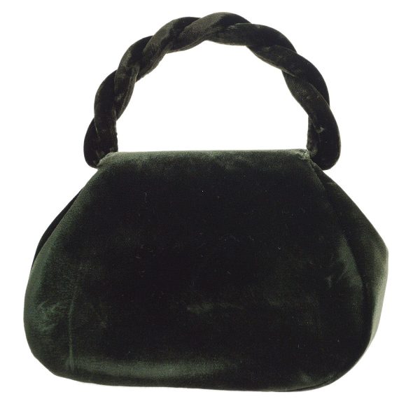 CHANEL * 1994-1996 Handbag Dark Green Velvet 49314 Hot on Sale