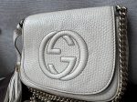 Gucci White Mini Soho Chain Crossbody Flap Bag Cheap