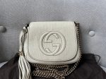 Gucci White Mini Soho Chain Crossbody Flap Bag Cheap