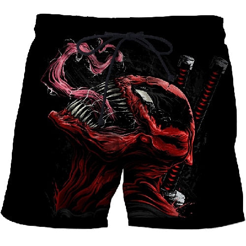 BIANYOLONG 2019 men shorts Men Beach Shorts Short Homme Spider Venom 3D Print Quick Dry Drawstring Boardshort Fitness Trouser For Sale