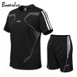 Summer Suit Men Fashion Men Sets Fitness Suit Quick-drying Short-Sleeved Shorts Tracksuit Men O-Neck Solid Sportswear Two-piece Sale