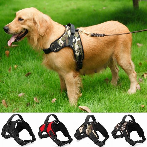 Nylon Heavy Duty Dog Pet Harness Collar Adjustable Padded Extra Big Large Medium Small Dog Harnesses vest Husky Dogs Supplies Online