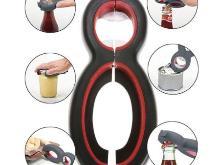 6 in 1 Multi Function Can Beer Bottle Opener All in One Jar Gripper Can Beer Lid Twist Off Jar Wine Opener Claw VIP Dropship on Sale