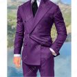 Royal Blue Double Breasted Suits Fashion Men Suits High Quality Custome Homme Terno Slim Fit Masculino Handsome (Jacket+Pants) For Sale