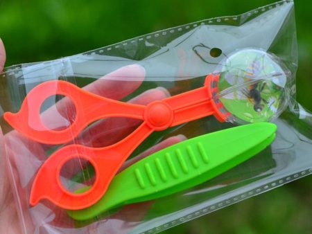 New Nature Exploration Toy Kit Kids Plant Insect Study Tool - Plastic Scissor Clamp Tweezers Inset Round Head Scissors Clamp Toy Online Sale