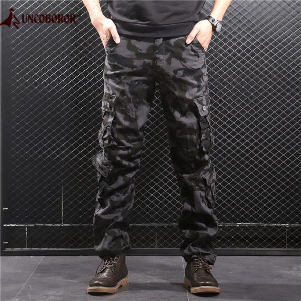 Camouflage Cargo Pants Men Multi Pocket Cotton Military Camo Pants Army Track Trousers Male Streetwear Overalls Pantalon Homme Fashion