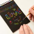 New Colorful Paper DIY Kids Educational Toys Fun Doodling Scratch Children Graffiti Colorful Black Wood Stick kids crafts -20 Cheap