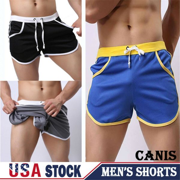 Hot Men Board Shorts Summer Beach Casual Loose Elastic Waist Sexy Comfort Athletic Gym Sports Training Swimwear Short Pants Sale