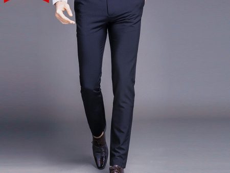 Fashion New High Quality Cotton Men Pants Straight Spring and Summer Long Male Classic Business Casual Trousers Full Length Mid Online now