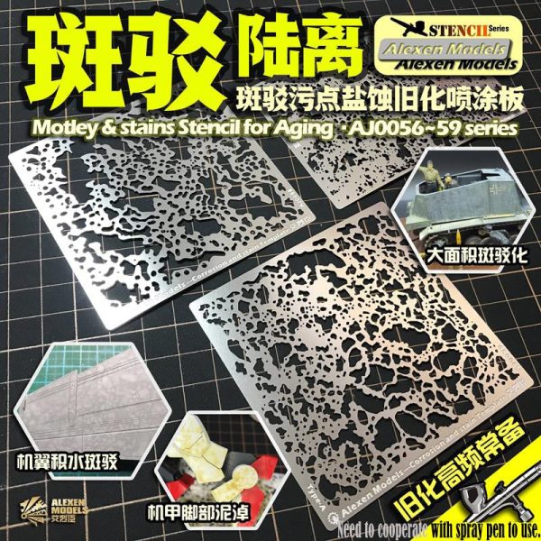 Military Model Motley & Stains Stencil For Aging Stencil Chariot Armor Design Leakage Spray Board Plates Hobby Models Tools For Cheap