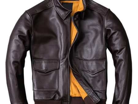 MAPLESTEED Men Leather Jacket Military Pilot Jackets Air Force Flight A2 Jacket Black Brown 100% Calf Skin Coat Autumn 4XL M154 Hot on Sale