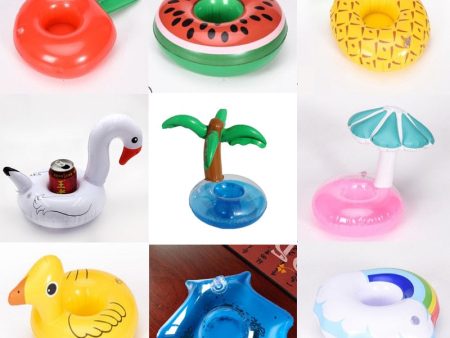 Inflatable toys Coconut tree yellow duck mushroom swan Cup Holder  Water coasters floating drinks cup holders Summer Pool party Hot on Sale