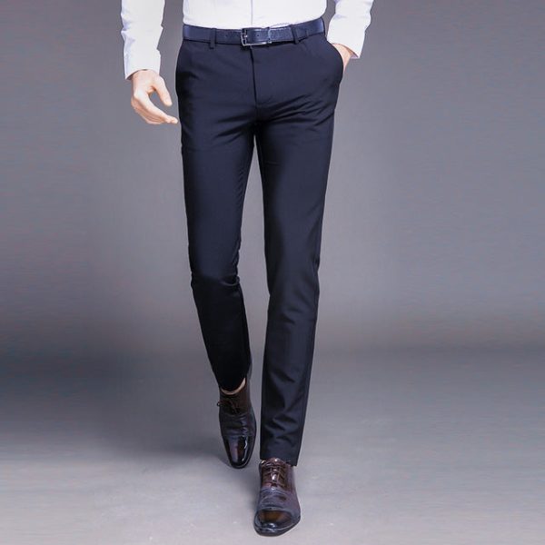 Fashion New High Quality Cotton Men Pants Straight Spring and Summer Long Male Classic Business Casual Trousers Full Length Mid Online now