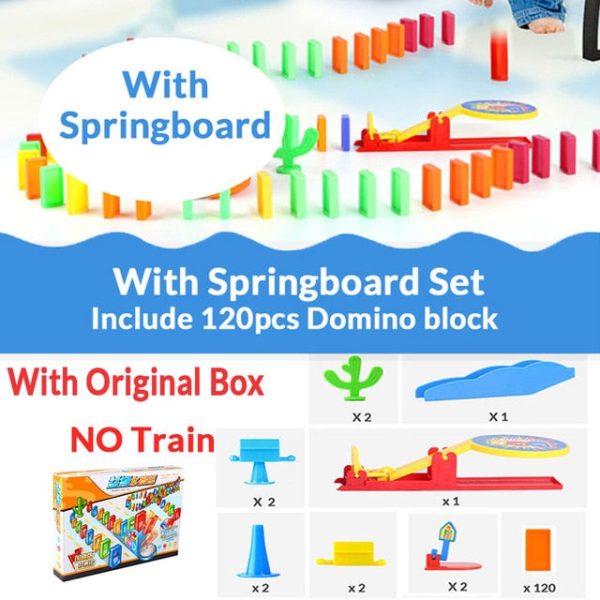 Automatic Laying Domino Brick Train Car Set sound light kids Colorful Plastic Dominoes Blocks Game Toys Set Gift for Girl boys Online now