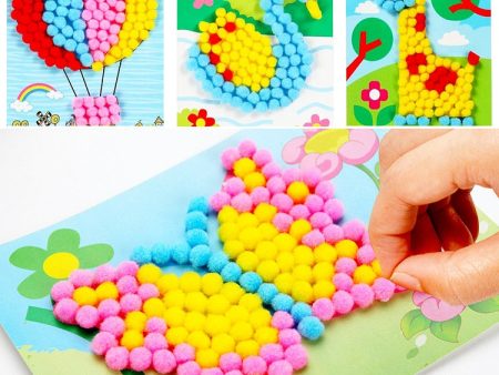 Child Toy DIY Hairball Sticky Paper Painting Kindergarten Toy Material Package Children Toy Toys Girl Crafts Kids Craft Kits Sale