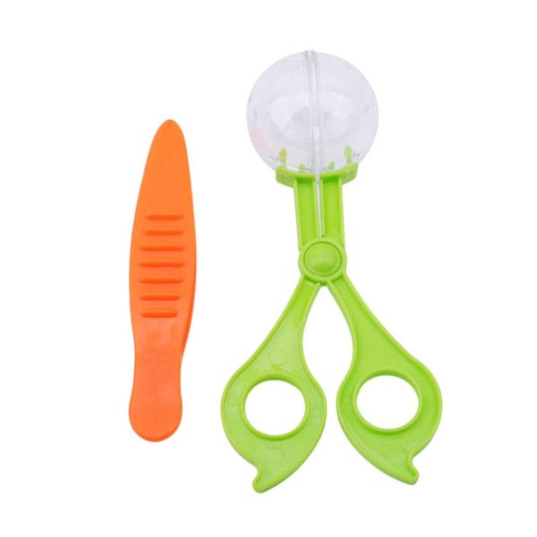 New Nature Exploration Toy Kit Kids Plant Insect Study Tool - Plastic Scissor Clamp Tweezers Inset Round Head Scissors Clamp Toy Online Sale