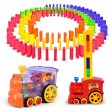 Automatic Laying Domino Brick Train Car Set sound light kids Colorful Plastic Dominoes Blocks Game Toys Set Gift for Girl boys Online now