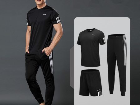 3 Pcs Sets Sports T-Shirt Men s Suits Running Shrits+Sports Shorts+Jogging Pants Mens Sportswear Suit Soccer Play Gym Sets 2020 Online