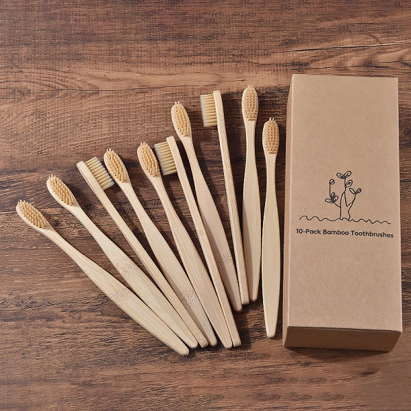 New design mixed color bamboo toothbrush Eco Friendly wooden Tooth Brush Soft bristle Tip Charcoal adults oral care toothbrush Supply