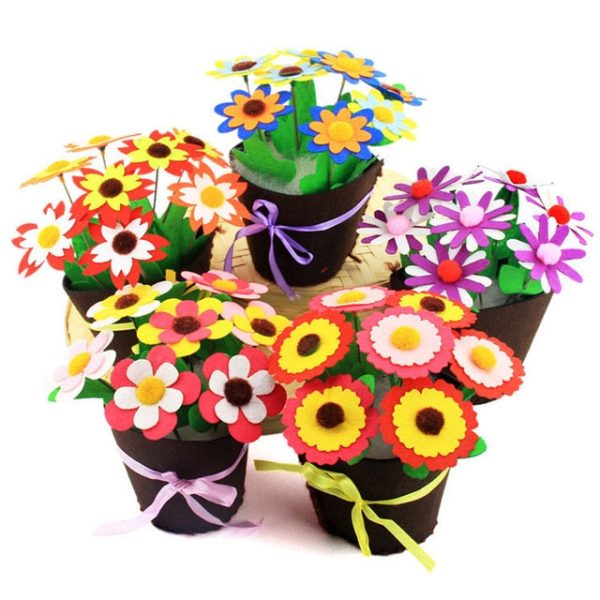 Flower Pot Crafts Toys for Children Kids DIY Potted Plant Kindergarten Learning Education Toys Montessori Teaching Aids Toy 2019 For Discount