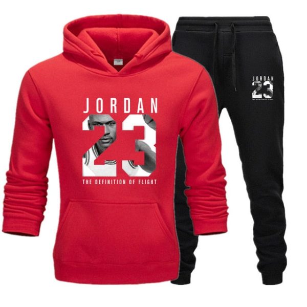 New Men Hoodies Suit Jordan 23 Tracksuit Sweatshirt Suit Fleece Hoodie+Sweat pants Jogging Homme Pullover 3XL Sporting Suit Male For Sale