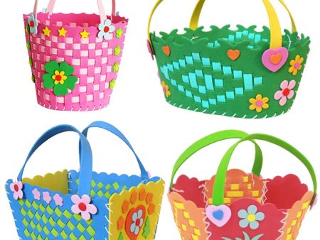 EVA Handmade Woven Paste Basket Childen Toy DIY Handicrafts Girl Gifts Sticky Kindergarten Material Kids Crafts Toys 2019 New Online Hot Sale