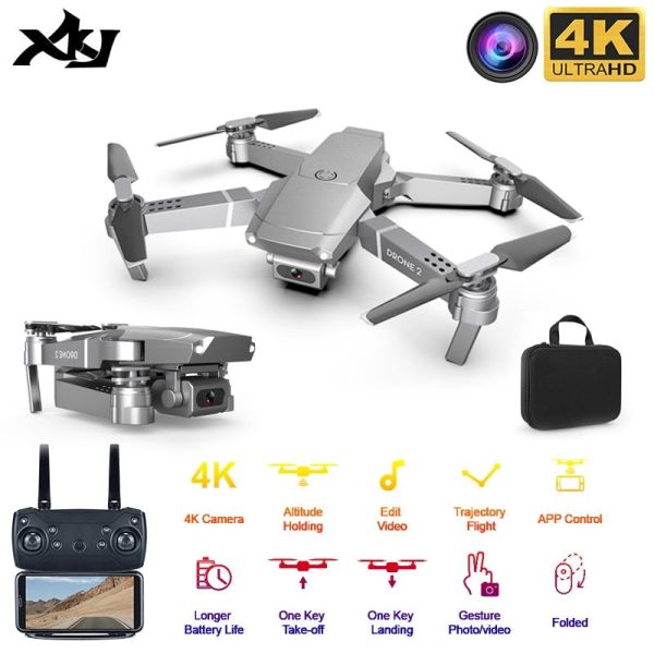 XKJ 2020 New E68 WIFI FPV Mini Drone With Wide Angle HD 4K 1080P Camera Hight Hold Mode RC Foldable Quadcopter Dron Gift Sale