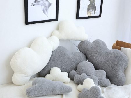 Lovely Gray White Cloud Shaped Pillow Cushion Stuffed Plush Toy Bedding Baby room Home Decoration Gift Girl Birthday Present on Sale