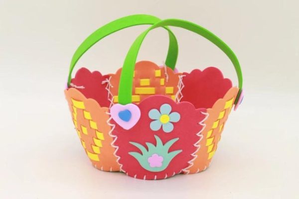 EVA Handmade Woven Paste Basket Childen Toy DIY Handicrafts Girl Gifts Sticky Kindergarten Material Kids Crafts Toys 2019 New Online Hot Sale